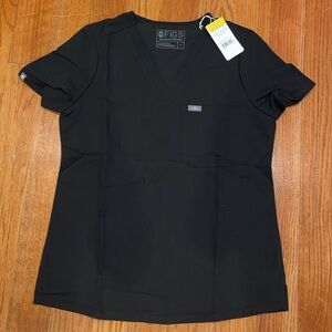 NWT FIGS CATARINA One-Pocket Scrub Top black s
